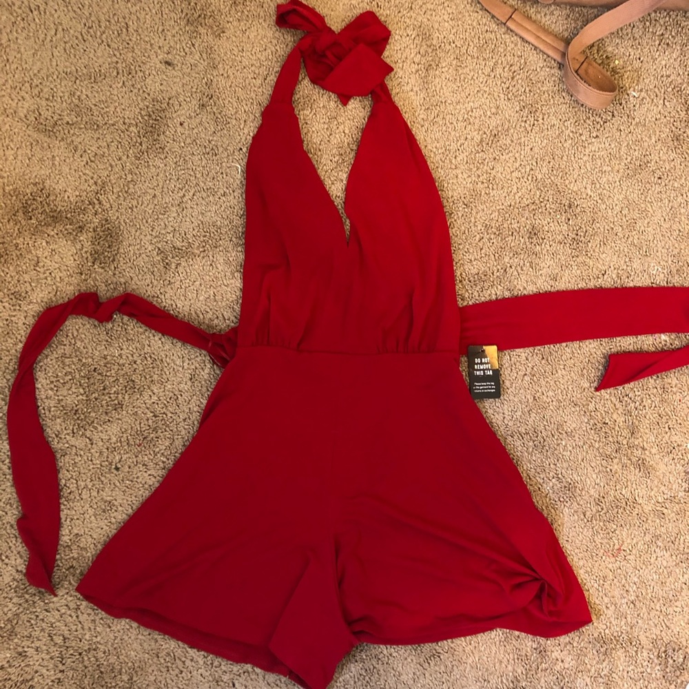 EXPRESS Tie & Halter Top Romper